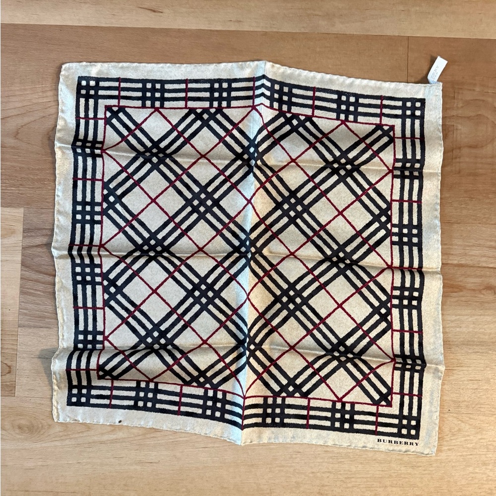 Burberry Beige and Black Checkered Square
